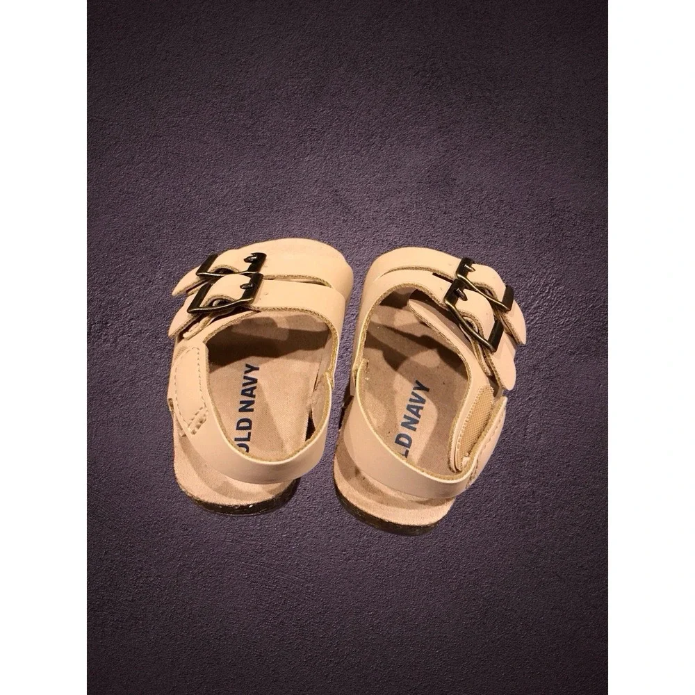 NWOT 2 Pair old Navy Baby Girl 0-3 MONTHS‎ Earth Sandals Pink Tan  Faux Leather